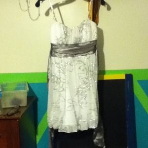 White dress with silver
