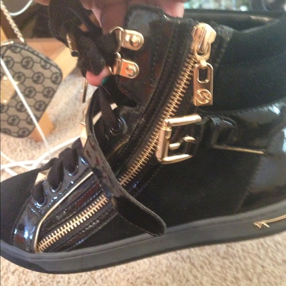 Michael kors black and gold sneakers