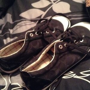 Coach size 9 black tennis shoes.
