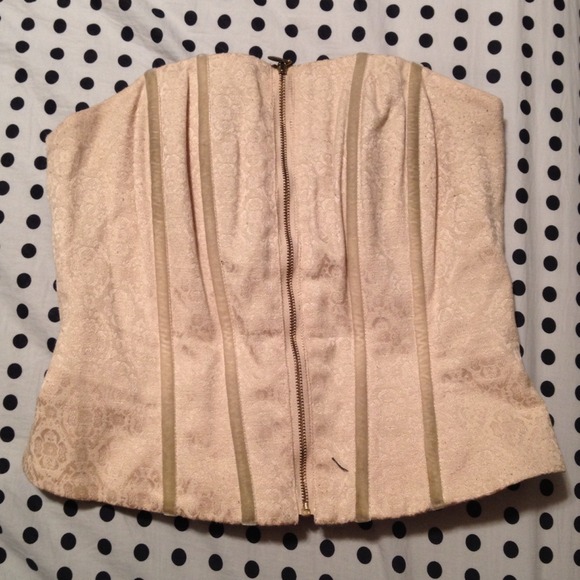 BUNDLED  SOLD Jacquard Cream Bustier Corset 6