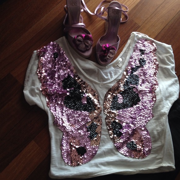 🍀Handmade sequin Buterfly Top