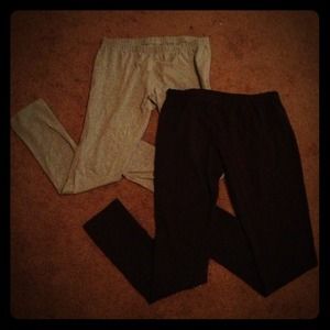 Two Pair of Leggings: Grey and Brown