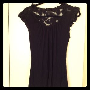 Forever 21 floral lace black top