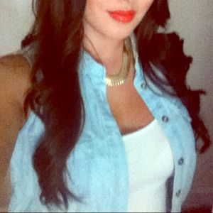 Bundle---Chambray top&shorts gold chain