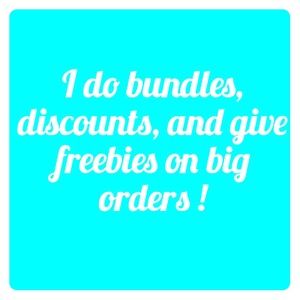 I luv to bundle and I give discounts on bundles !