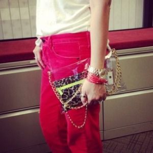 Clear Crossbody Clutch w/ Gold Hardware