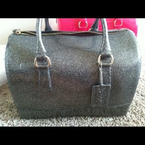 ❌SOLD❌Gray/glitter Furla Candy Bag with a defect