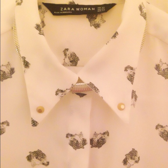 Zara leopard head graphic shirt