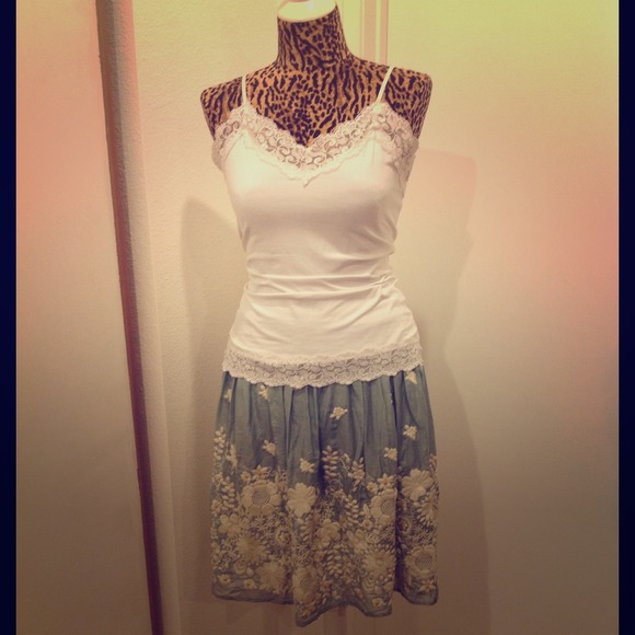 MAKE AN OFFER! A-line embroidered skirt