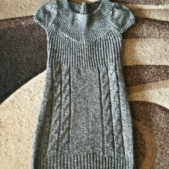Dark gray sweater dress