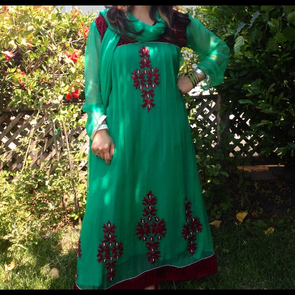 Green Salwar Kameez Pakistani Dress