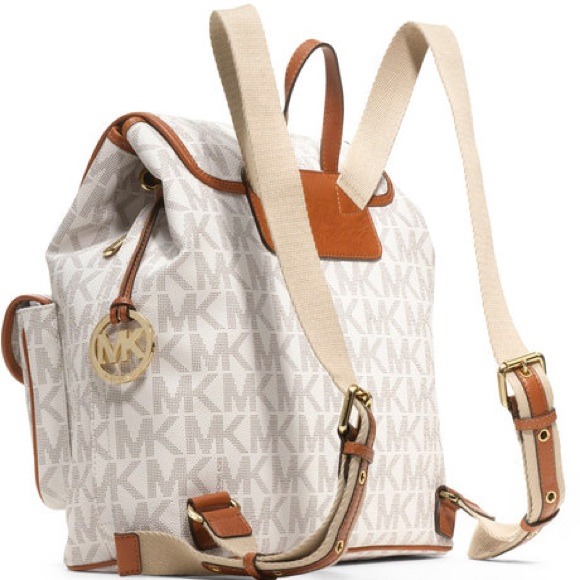 White and brown Michael kors backpack main image 2