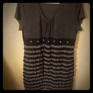 Gray Ruffled Dress