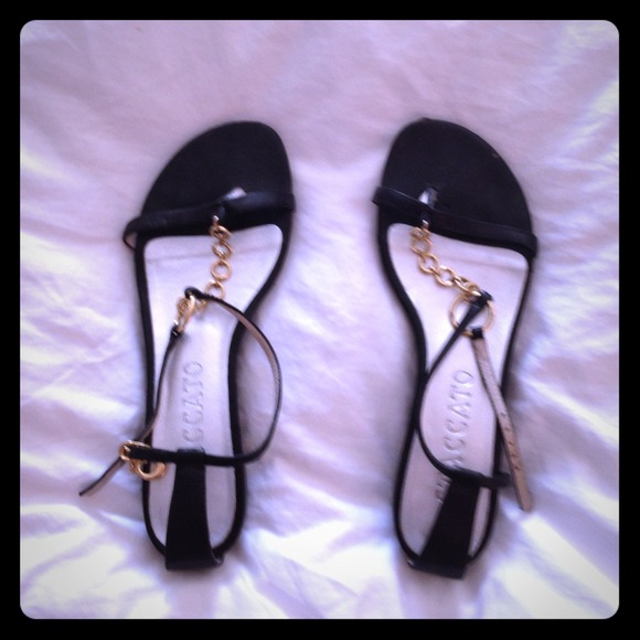 Staccato black leather size 7 sandal. Worn once.