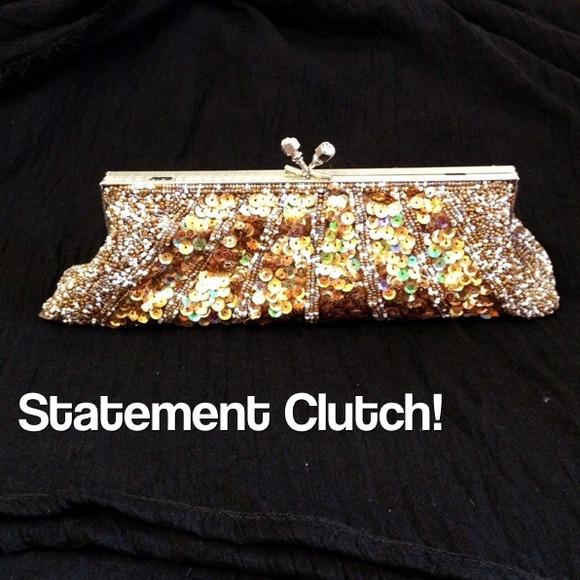 Bronze Sequin Statement Clutch