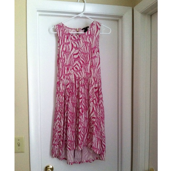 Hi lo dress pink zebra pattern