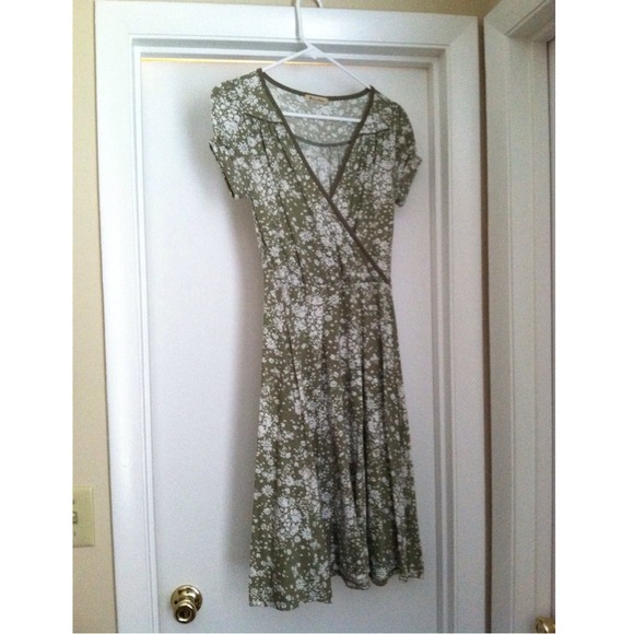 Green and white dress