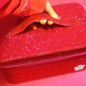Pink sparkly makeup case