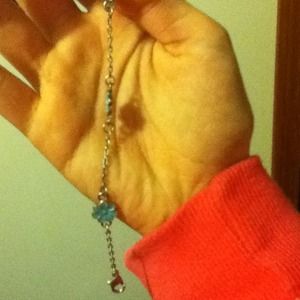 Blue flower 8inch anklet