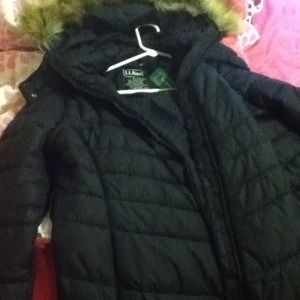 Ll bean snow coat with fur hood