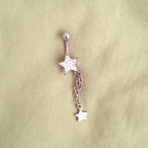 Star dangle belly ring