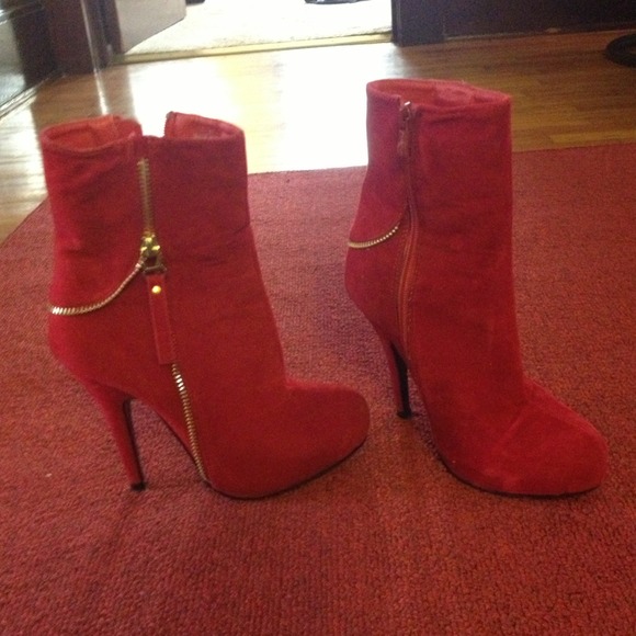 Beautiful sexy suede ankle boots