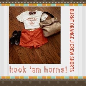 J CREW 3 IN INSEAM BURNT ORANGE COLOR TWILL SHORTS