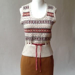 Sleeveless Fair Isle Knit Sweater Vest