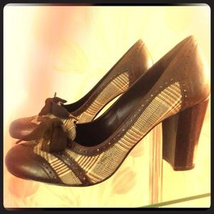 FRANCO SARTO Oxford Preppy Pumps Bow Leather heel