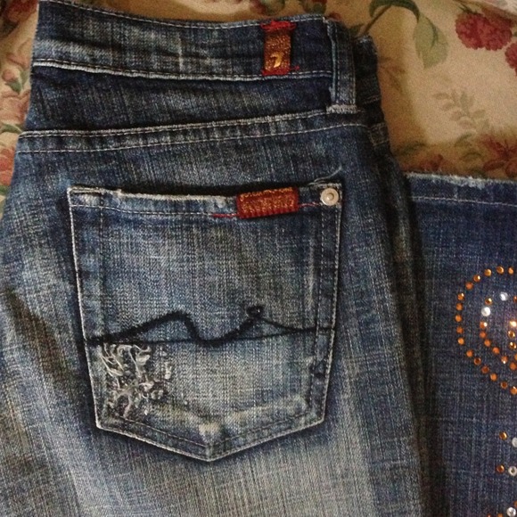 🎉SALE🎉7 For All Mankind jeans-custom rhinestones - Picture 2 of 4