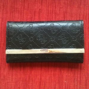 Black Leather Guess Wallet