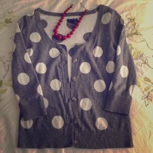 FOR @jram55: AE Polka Dotted Button-Down Sweater