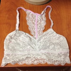 Victoria's Secret grey/silver lace bralette