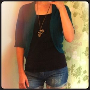 New York & Company Turquoise Knit Top