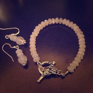 Rose quartz Butterfly set