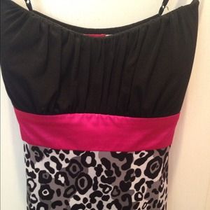 BUNDLED!! Black & Pink Bow Leopard Dress