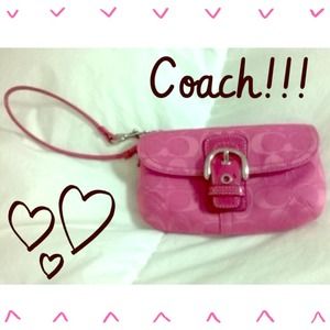 Pink Coach Wristlet