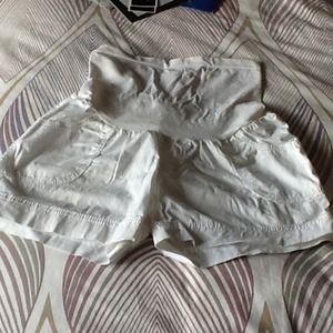 White maternity shorts