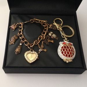 Owl charm bracelet and owl key ring