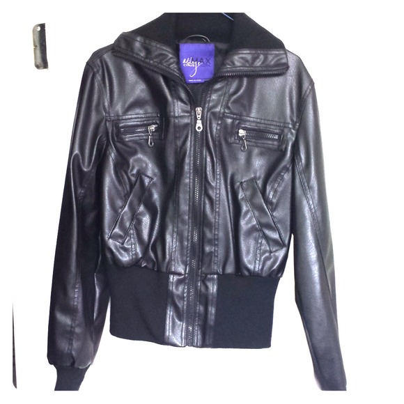 Black leather Miley Cyrus jacket