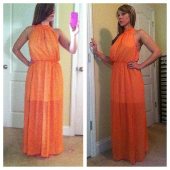 SOLD SOLD SOLD IN BUNDLE. Orange Halter Maxi