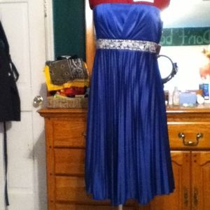 Royal blue knee length formal dress