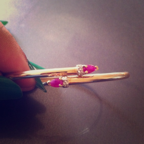 Authentic diamond and ruby bangle