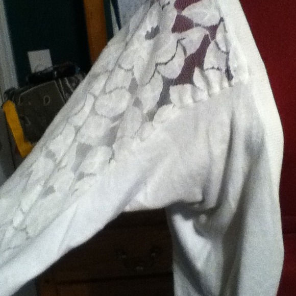 Cream lace detail cardigan