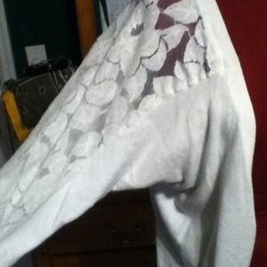 Cream lace detail cardigan
