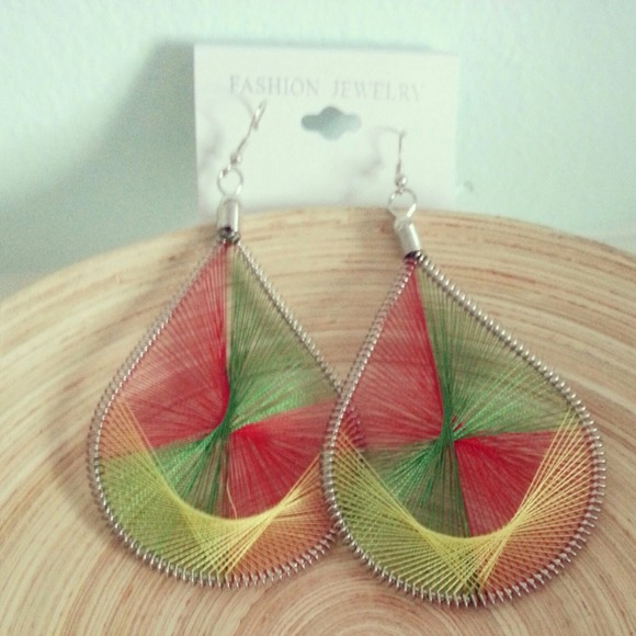 Rasta Colored Strung Earrings