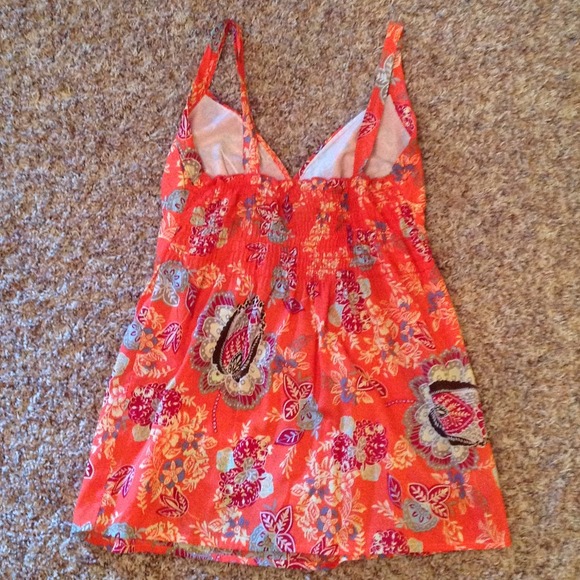 Boho hippie orange light weight top - Picture 2 of 3