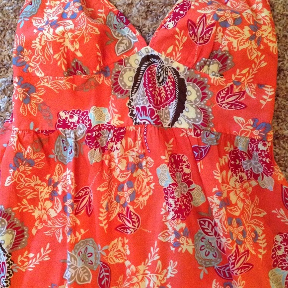 Boho hippie orange light weight top - Picture 3 of 3