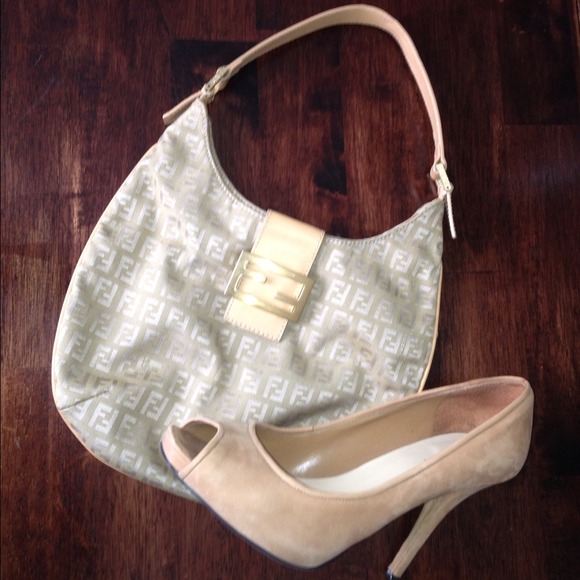 BUNDLE! Tan Fendi & small white Coach purse bundle