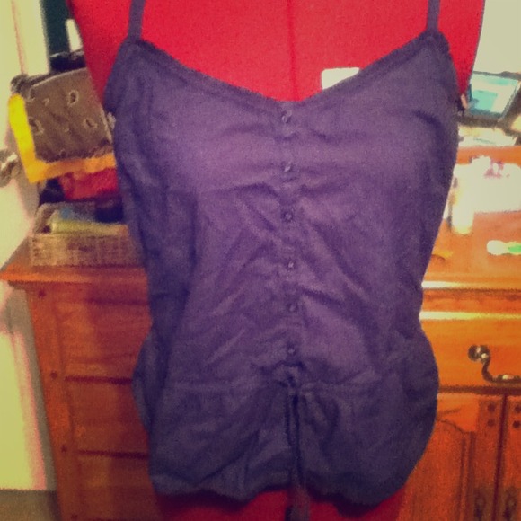 Navy button down tank - Picture 1 of 1